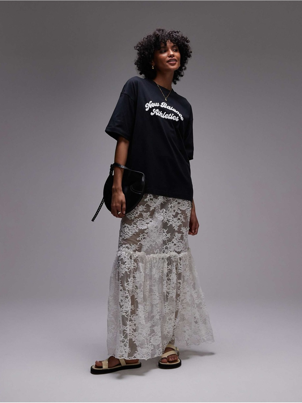 NWT Top Shop White Lace Maxi Skirt 12